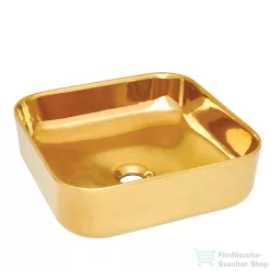   Invena MALAGA 39x39 cm-es pultra ültethető mosdó csaplyuk nélkül,arany CE-39-009-C