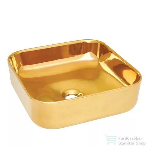 Invena MALAGA 39x39 cm-es pultra ültethető mosdó csaplyuk nélkül,arany CE-39-009-C
