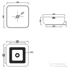 Invena MALAGA 39x39 cm-es pultra ültethető mosdó csaplyuk nélkül,arany CE-39-009-C