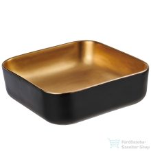   Invena MALAGA 39x39 cm-es pultra ültethető mosdó csaplyuk nélkül,matt fekete/arany CE-39-017-C