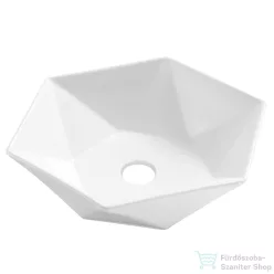   Invena NAKSOS 53,8X46,5 cm-es pultra ültethető mosdó csaplyuk nélkül,fehér CE-55-001-C