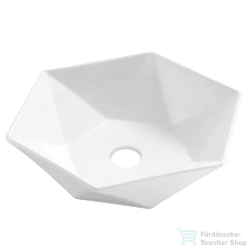 Invena NAKSOS 53,8X46,5 cm-es pultra ültethető mosdó csaplyuk nélkül,fehér CE-55-001-C