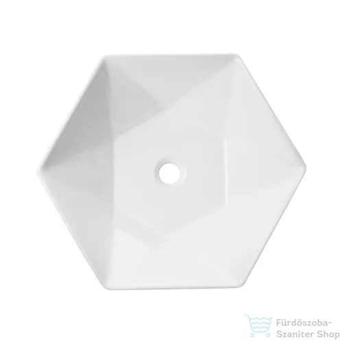 Invena NAKSOS 53,8X46,5 cm-es pultra ültethető mosdó csaplyuk nélkül,fehér CE-55-001-C