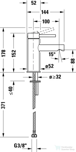 Duravit CIRCLE S hidegindításos mosdó csaptelep leeresztő nélkül, króm CE1011002010