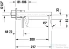 Duravit CIRCLE falsík alatti mosdó csaptelep 20 cm-es kifolyóval, alaptest-és leeresztő nélkül, króm CE1070004010