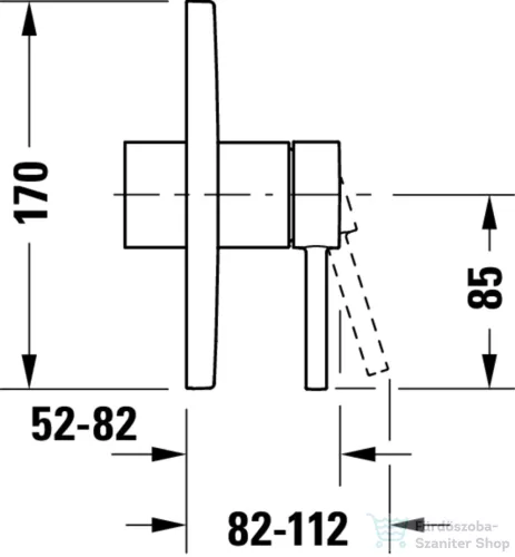 Duravit CIRCLE falsík alatti kád/zuhany csaptelep alaptest nélkül, króm CE4210010010