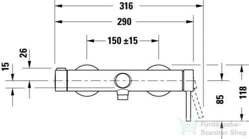 Duravit CIRCLE kádtöltő csaptelep, króm CE5230000010