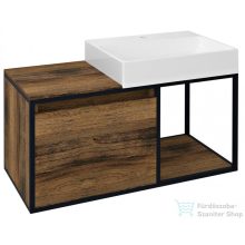   Sapho SKARA fali mosdótartó szekrény, matt fekete kerettel, 100x46,5cm, Collingwood tölgy (CG004-1919)