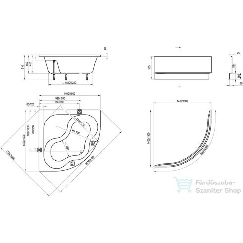 Ravak Gentiana 150x150 akrilkád (hófehér) CG01000000