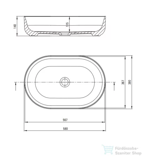 Deante ROUND pultra ültethető kerámia mosdó CGR_6U6S