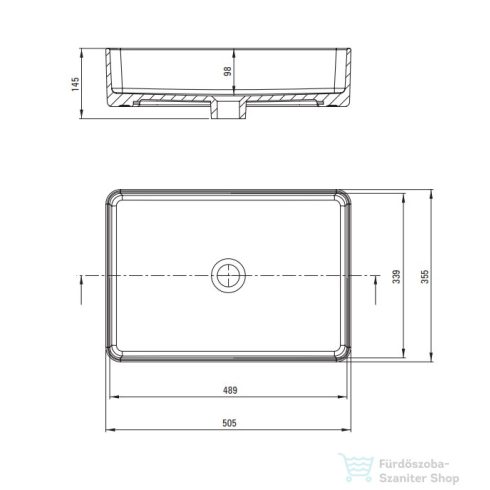 Deante SQUARE pultra ültethető kerámia mosdó CGS_6U5S