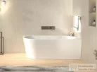Niwell AVIORA R 150x75 cm falhoz illeszthető szabadon álló kád, jobbos, fehér COM-NW-KSZ-AVI-Rxxx