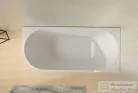 Niwell AVIORA R 150x75 cm falhoz illeszthető szabadon álló kád, jobbos, fehér COM-NW-KSZ-AVI-Rxxx