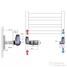 Sapho CORNER TERMO csatlakozó készlet radiátorhoz, szélső bekötéssel, termosztátos szeleppel, balos, szálcsiszolt inox (CP1511LS)