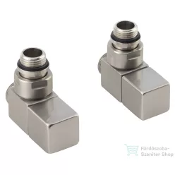   Sapho CUBE csatlakozó készlet szett, sarokszeleppel, szögletes, szálcsiszolt inox (CP4510S)