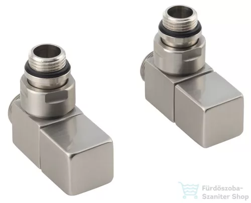 Sapho CUBE csatlakozó készlet szett, sarokszeleppel, szögletes, szálcsiszolt inox (CP4510S)