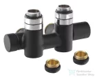 Sapho TWIN COMBI csatlakozókészlet radiátorhoz, középső bekötés, 50mm, fekete (CP461BS)