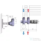 Sapho TWIN COMBI TERMO csatlakozó készlet radiátorhoz, króm, jobb (CP5010S)