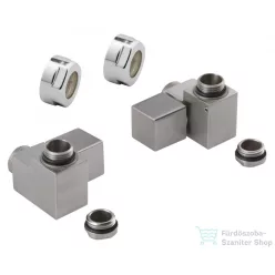   Sapho CUBE COMBI csatlakozó készlet szett, sarokszeleppel, szögletes, jobbos, szálcsiszolt inox (CP562S)