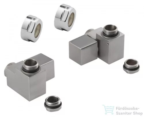 Sapho CUBE COMBI csatlakozó készlet szett, sarokszeleppel, szögletes, jobbos, szálcsiszolt inox (CP562S)