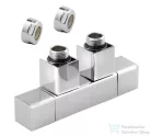 Sapho CUBE TWIN csatlakozókészlet radiátorhoz, középső bekötés, 50mm, króm (CP581S)