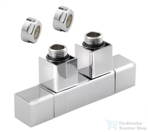 Sapho CUBE TWIN csatlakozókészlet radiátorhoz, középső bekötés, 50mm, króm (CP581S)