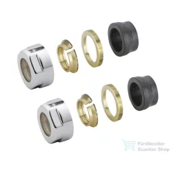   AQUALINE ECO szorítógyűrűs csavar, réz, 15mm, menet:24-19, nikkel, (pár) (CP9990)