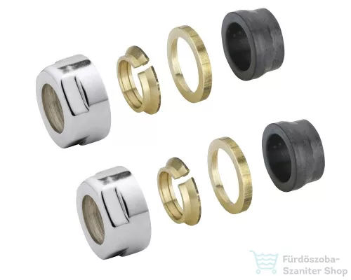 AQUALINE ECO szorítógyűrűs csavar, réz, 15mm, menet:24-19, nikkel, (pár) (CP9990)