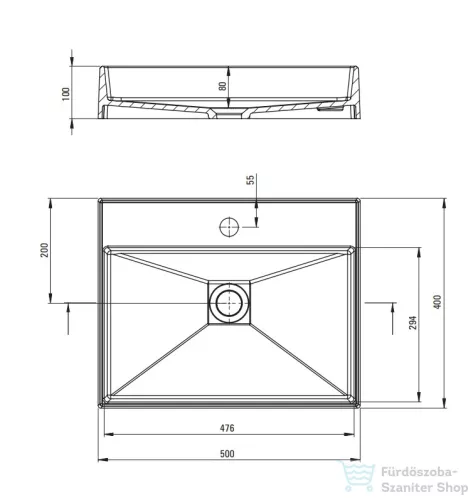 Deante CORREO pultra ültethető gránit mosdó 50x40 cm, alabástrom CQR_AU5S