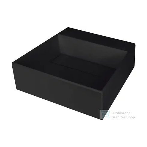 Deante CORREO pultra ültethető gránit mosdó 40x40 cm, lefolyófedéllel, fekete CQR_NU4M