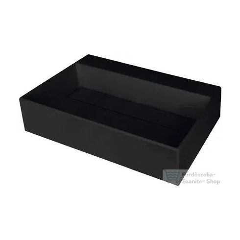 Deante CORREO pultra ültethető gránit mosdó 60x40 cm, lefolyófedéllel, fekete CQR_NU6M