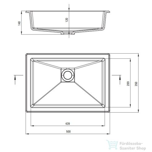 Deante CORREO gránit pult alá építhető mosdó 50x35 cm, metálszürke CQR_SU5U