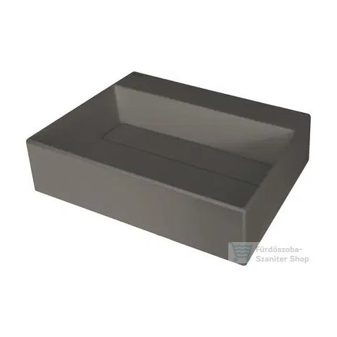 Deante CORREO pultra ültethető gránit mosdó 50x40 cm, lefolyófedéllel, antracit metál CQR_TU5M
