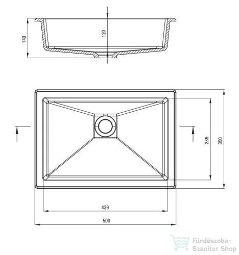 Deante CORREO gránit pult alá építhető mosdó 50x35 cm, antracit metál CQR_TU5U