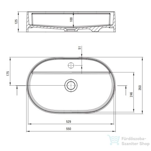 Deante SILIA pultra ültethető gránit mosdó csaptelep szigettel, ovális, bézs CQS_5U6B