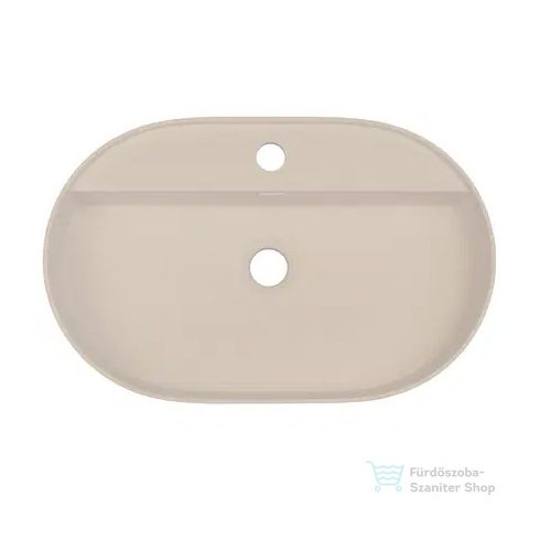 Deante SILIA pultra ültethető gránit mosdó csaptelep szigettel, ovális, bézs CQS_5U6B
