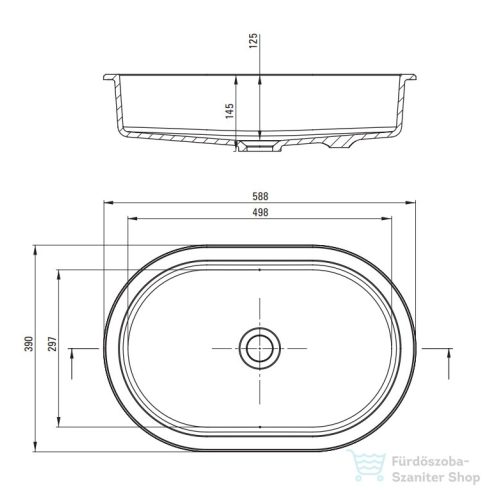 Deante SILIA gránit pult alá építhető mosdó 50x35 cm, alabástrom CQS_AU6U