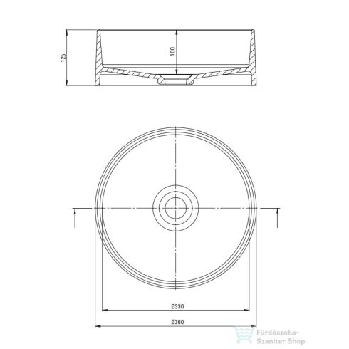 Deante SILIA gránit mosdó, pultra tehető, fekete  CQS_NU4S