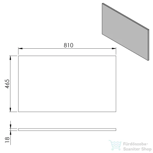 Sapho CIRASA DTDL pult, 81x46,5x1,8cm, ezüst tölgy (CR081-1111)