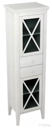 Sapho CROSS üveges állószekrény, 47x170x39cm, jobbos, antikolt fehér CR213