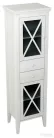 Sapho CROSS üveges állószekrény, 47x170x39cm, balos, antikolt fehér CR214