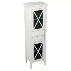   Sapho CROSS üveges állószekrény, 47x170x39cm, balos, antikolt fehér CR214