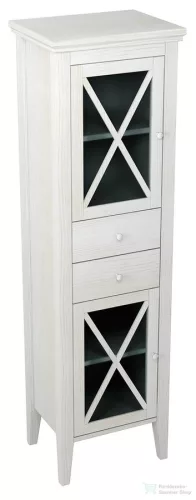 Sapho CROSS üveges állószekrény, 47x170x39cm, balos, antikolt fehér CR214