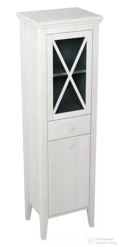 Sapho CROSS állószekrény szennyeskosárral, 47x170x39cm, jobbos, antikolt fehér CR215