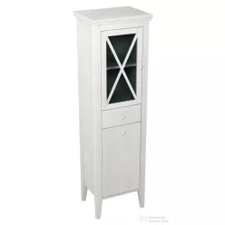   Sapho CROSS állószekrény szennyeskosárral, 47x170x39cm, balos, antikolt fehér CR216