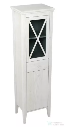 Sapho CROSS állószekrény szennyeskosárral, 47x170x39cm, balos, antikolt fehér CR216