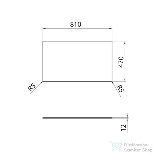 Sapho CIRASA Rockstone pult, 81x1,2x46,5cm, matt fehér (CRR081-0101)