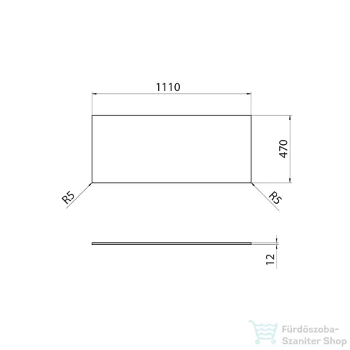 Sapho CIRASA Rockstone pult, 111x1,2x46,5cm, matt fehér (CRR111-0101)