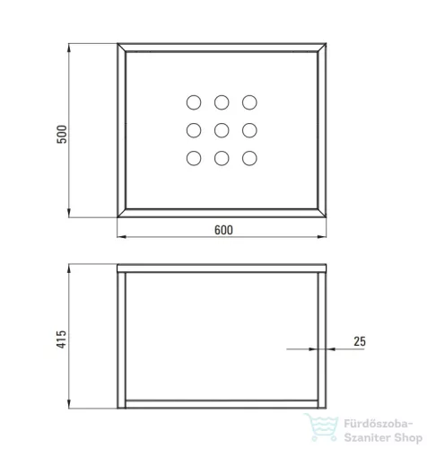 Deante fali fürdőszobai konzol 60x50 cm, fekete CSW_X60A