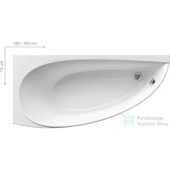 Ravak Avocado 150 x 75 bal akrilkád (hófehér) CT01000000